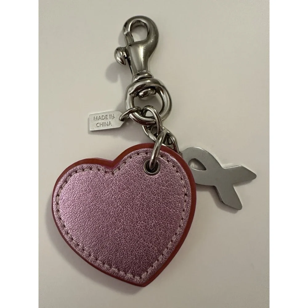 2006 Coach Pink Breast Cancer Heart Bag Charm Vintage